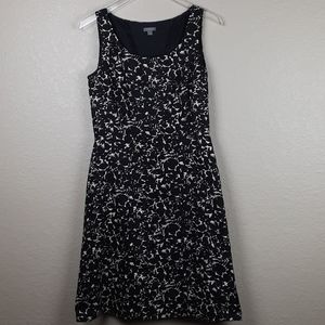 Ann Taylor 100% Silk Black/White Sleeveless Dress